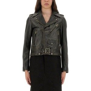 Golden Goose Cropped Black Leather Biker Jacket - NWT